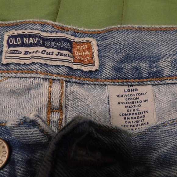 GOOD DISTRESS worn OLD NAVY faded frayed holes clean 16L - Picture 8 of 10